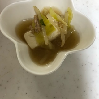 中華風✨もやしとミンチのあんかけ豆腐(^ ^)